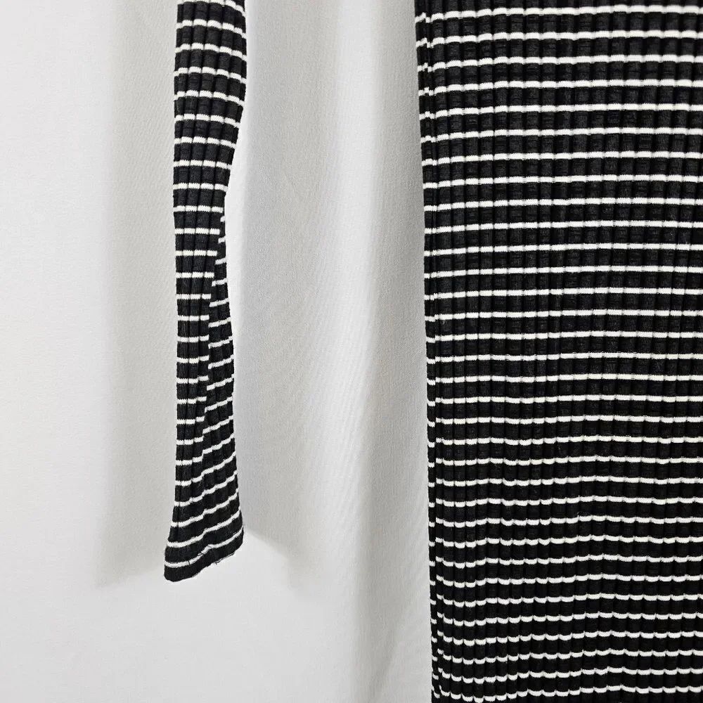 NWT LNA Long Sleeve Turtleneck Midi Dress in Black and White - Size S - Picture 6 of 8